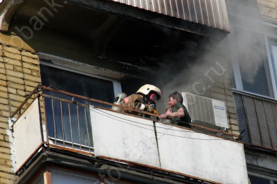 Пожар в девятиэтажном доме