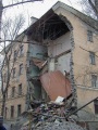 Обрушение стен в жилом доме по ул. Ламповая, утро.