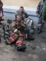 Бойцы пожарной охраны, отдых после тушения пожара, ул. Советская