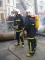 Тушение пожара в пятиэтажном жилом доме на ул. Советская.