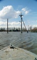 Город Аткарск, река Медведица, весенний паводок, затопленная линия электропепедач.