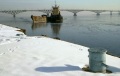 Ледостав, река Волга, набережная Космонавтов.