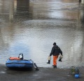 Весенний паводок, река Медведица, город Аткарск. Уровень воды достиг критической отметки.