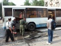 Пожар в автобусе маршрута 284Б. Угол улиц Московской и Рахова. 