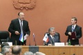 Президент Республики Башкортостан Муртаза Рахимов (слева) и губернатор Саратовской области Павел Ипатов (в центре).