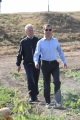 Президент России Дмитрий Медведев на бахчевом поле КФХ "Грачиное" во время визита в Саратовскую область.