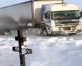 Снежная блокада на трассе
