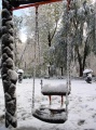 Первый снег, качели, парк "Липки".