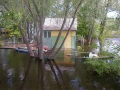 Турбаза, затопленная весенним паводком, река Волга.