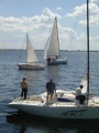 Яхтсмены готовятся к старту, река Волга.