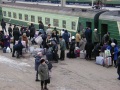 Саратовский железнодорожный вокзал, прибытие поезда.