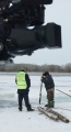 Подготовка к подъему  провалившегося под лед автомобиля "Шевроле-Нива". Река Каюковка, село Генеральское.