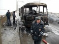 Автобус, сгоревщий во время движения по мосту Саратов - Энгельс.