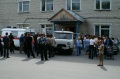 Приемное отделение Новобурасской больницы. Доставка пострадавщх при аварии автобуса. 