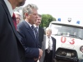 Губернатор Саратовской области Павел Ипатов на передаче 70-ти санитарных автомобилей медучреждениям области.  