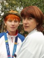 Евгения Трушникова, чемпионка XII Паралимпийских игр в беге на 200 метров, с матерью Мариной  Трушниковой.