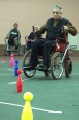 Соревнования по слайдингу среди инвалидов с поражением опорно-двигательного аппарата. Легкоатлетический манеже ФСК  "Саратов".