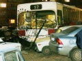 Авария на пересечении улиц Перспективная и Тархова. Маршрутный автобус N12 въехал на территорию  автостоянки  и смял 21 машину.