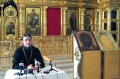 Пресс-конференция, посвященная завершению реставрации нижнего Успенского храма Свято-Троицкого собора. 