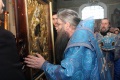 Епископ Саратовский и Вольский Лонгин встречает Чудотворную Феодоровскую икону. Покровский храм, Саратов.