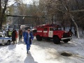 Тушение пожара на улице Чернышевского в 5-этажном доме напротив Полиграфкомбината. 