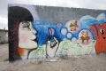 Забор по Ново-Астраханскому шоссе, разрисованный Участниками конкурса граффити "Мы любим наш город".  