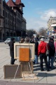 Акция "Нос", которую провели художники, скульпторы, работники Радищевского музея, для привлечения внимание к проблеме выселения из мастерских. Саратов. 
