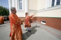 Во время церемонии освящения храма во имя Святой Живоначальной Троицы. Вольск.