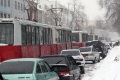 Транспортная пробка. Саратов, улица Кутякова.