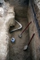 Бивень мамонта, найденный при рытье фундамента на дачном участке недалеко от Саратова.