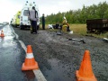 Столкновение "КАМАЗа" и "Тойоты". Трасса "Саратов-Волгоград" около поворота на п. Синенькие. 