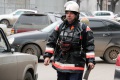 Тушение пожара в кабинете на четвертом этаже административного здания "Саратовоблгаза" на Чернышевского. Саратов.